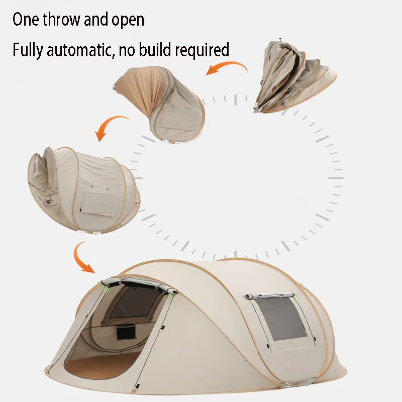 Thickened Silver Coated Automatic Open Portable Camping Tent - Image 3